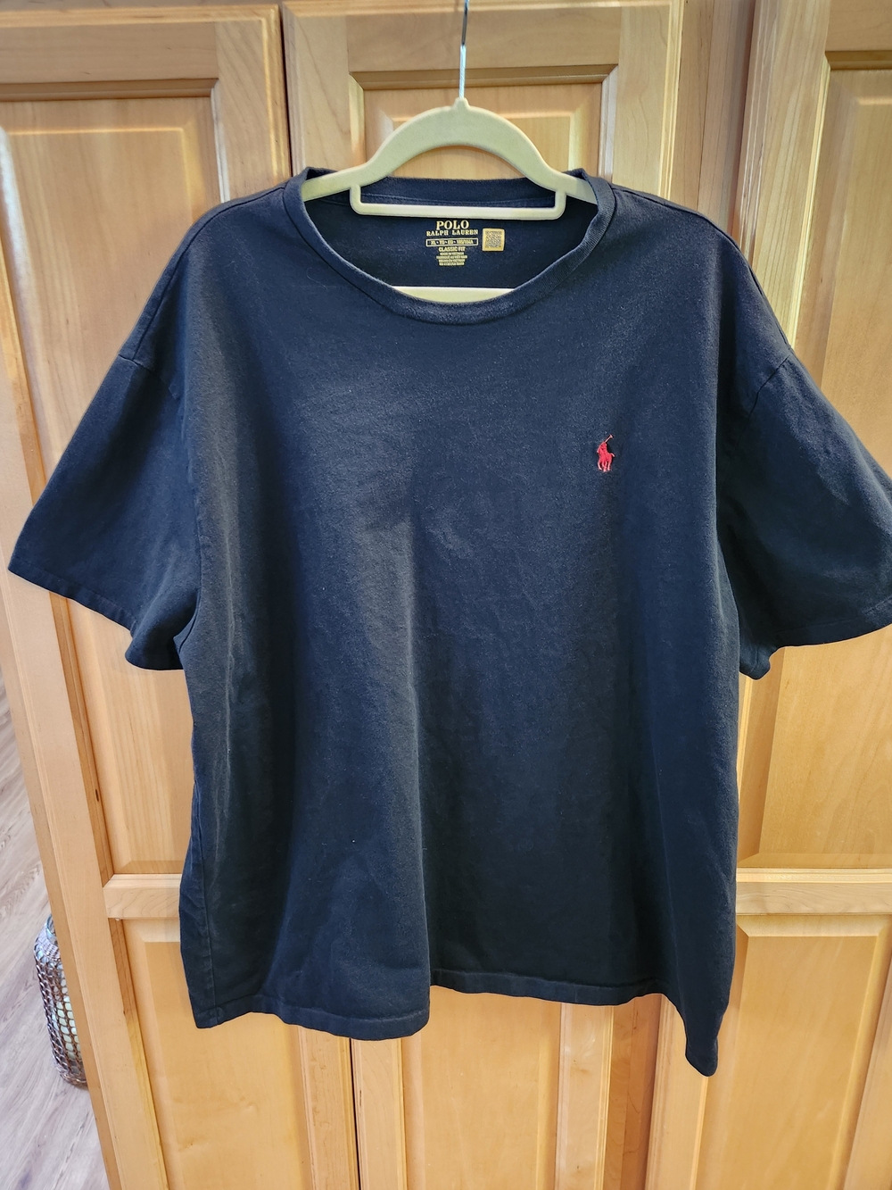 Polo by Ralph Lauren Black Crew Neck Tee with Red Pony